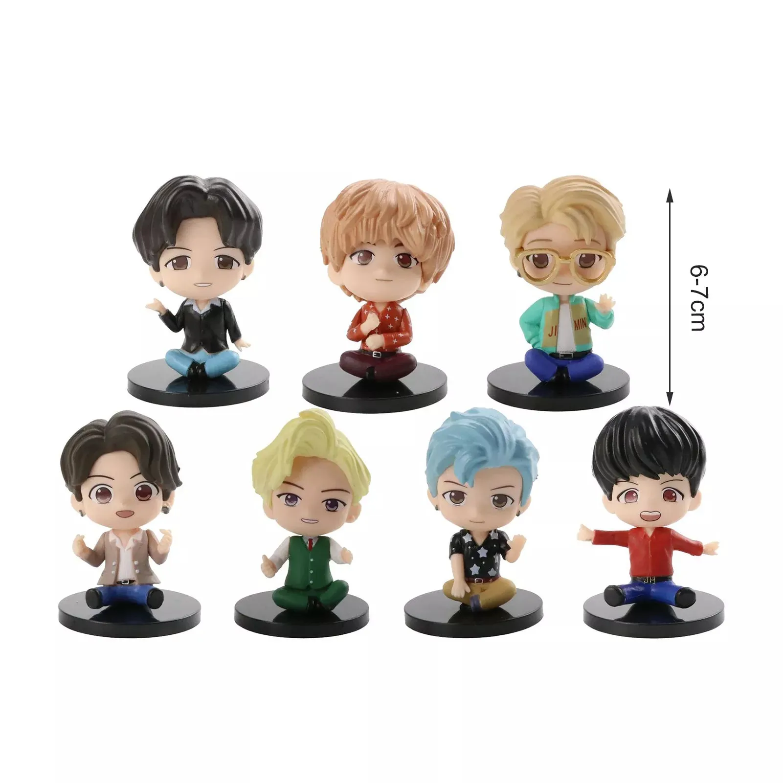 BTS BT21 Dynamite Sitting Dolls Action Figure Set of 7  | 8 cm |