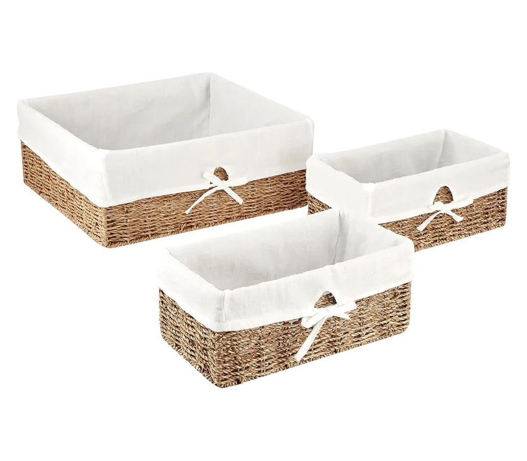 Canvas Lined Seagrass Baskets