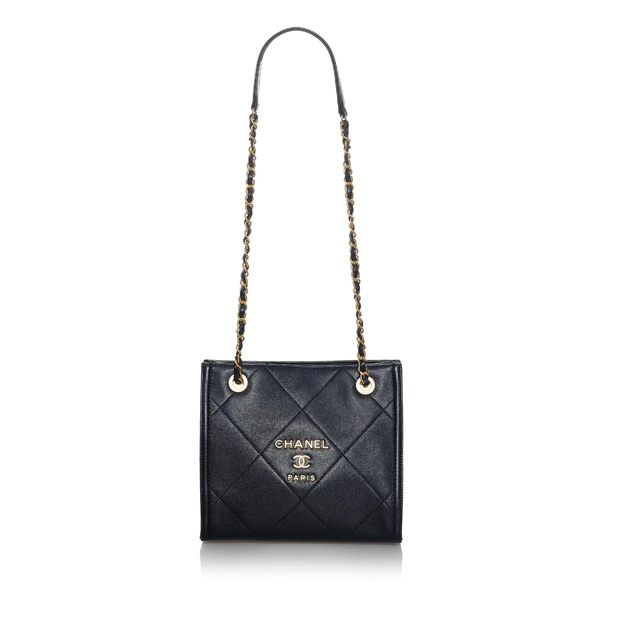 Chanel Shopper Tote Mini Black Calfskin Gold