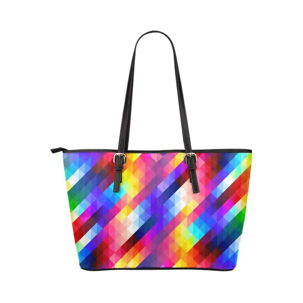 Chic Multicolor Grid Pattern Leather Tote - Your Ultimate Stylish Shoulder Bag