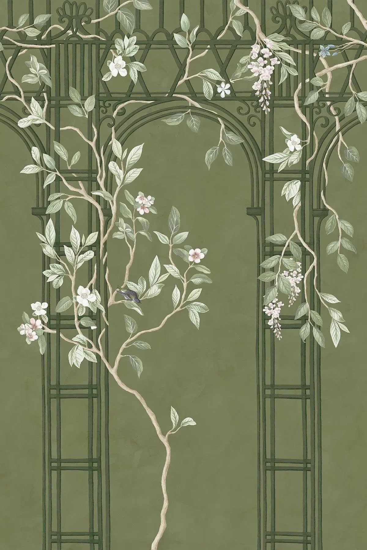 Chinoiserie Arches Dark Green