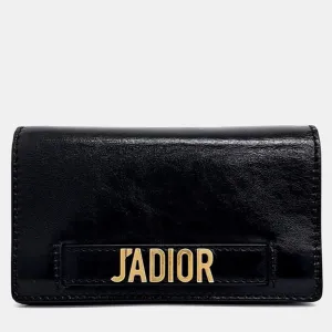 Christian Black Leather J'Adior Mini Crossbody bag