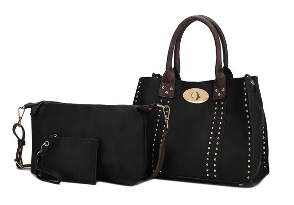 City Chic Satchel Handbag- 3 Piece Set