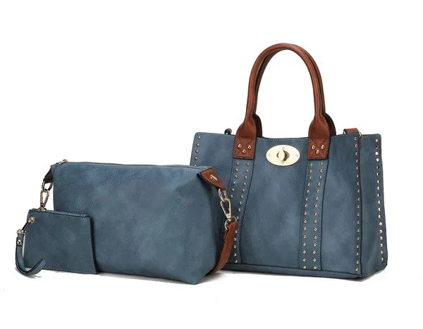 City Chic Satchel Handbag- 3 Piece Set