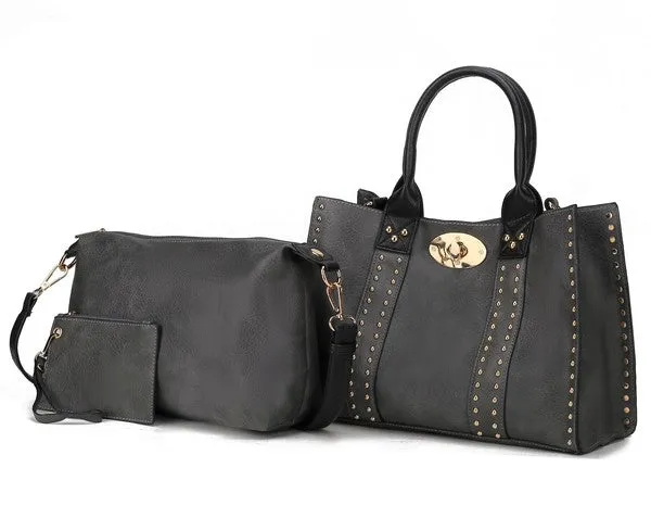 City Chic Satchel Handbag- 3 Piece Set