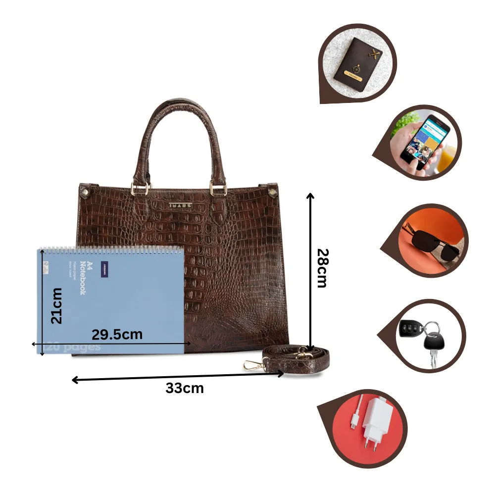 Classic Rustic Brown Tote Bag Perfect For Women & Girls