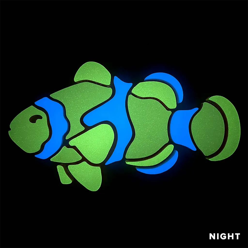 Clownfish, Left - Glow in the Dark Pool Mosaic