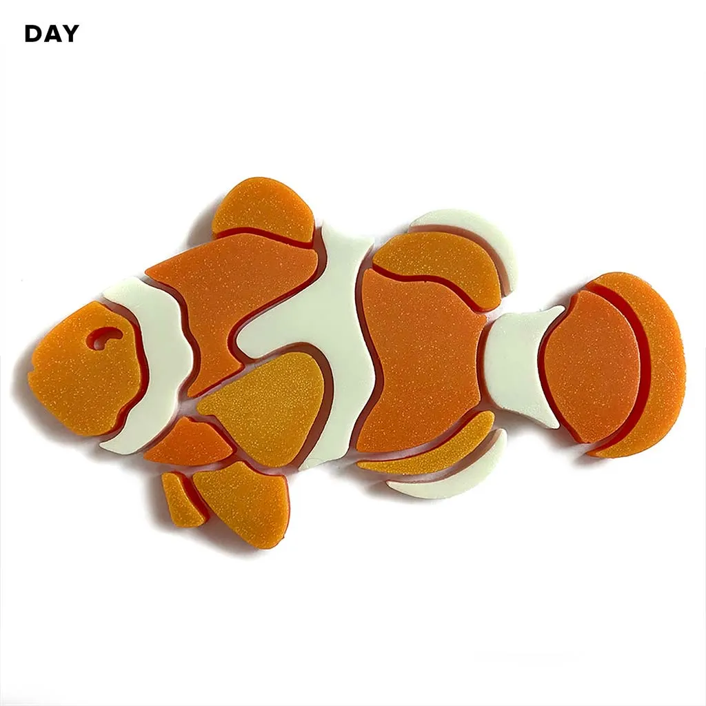 Clownfish, Left - Glow in the Dark Pool Mosaic