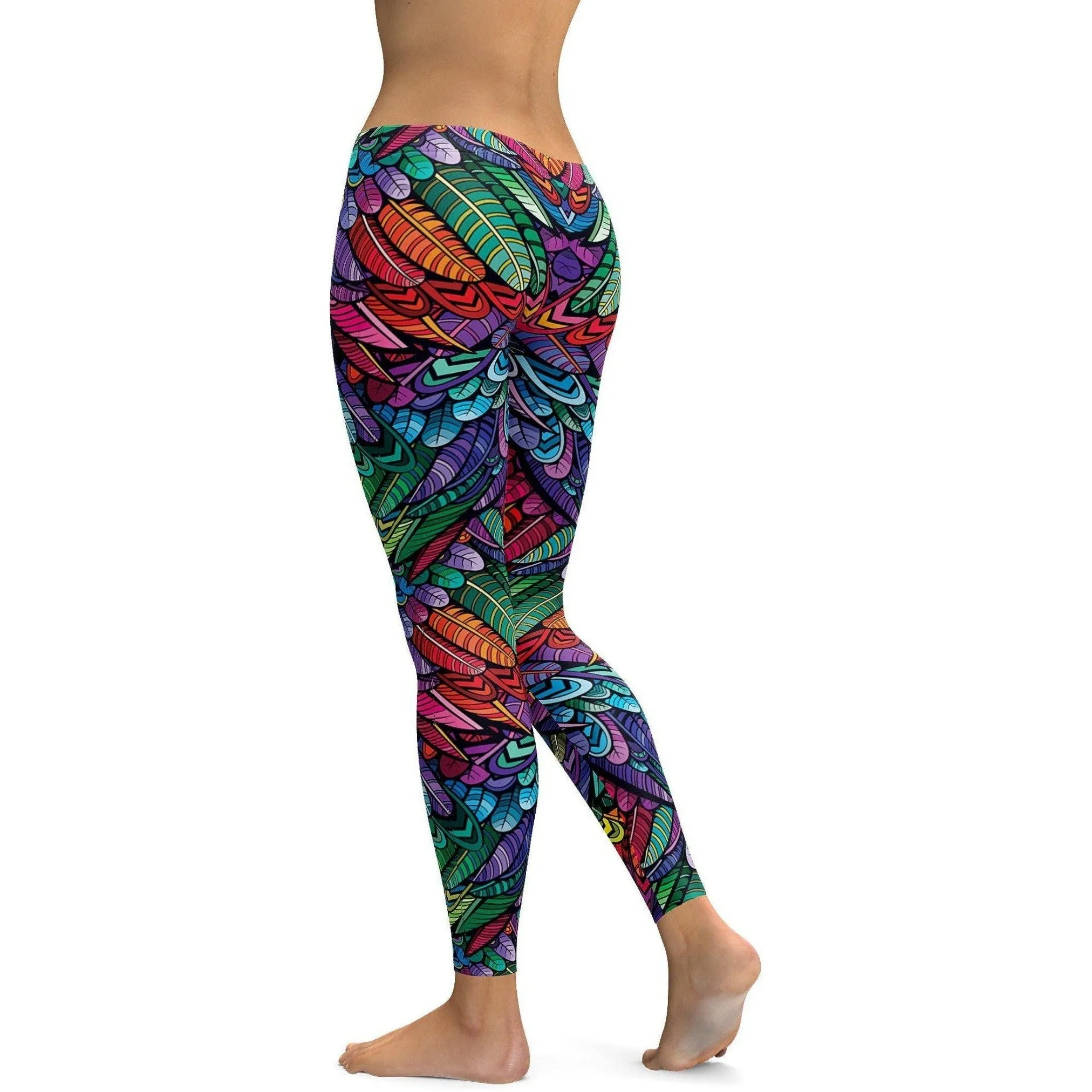 Colorful Feathers Leggings