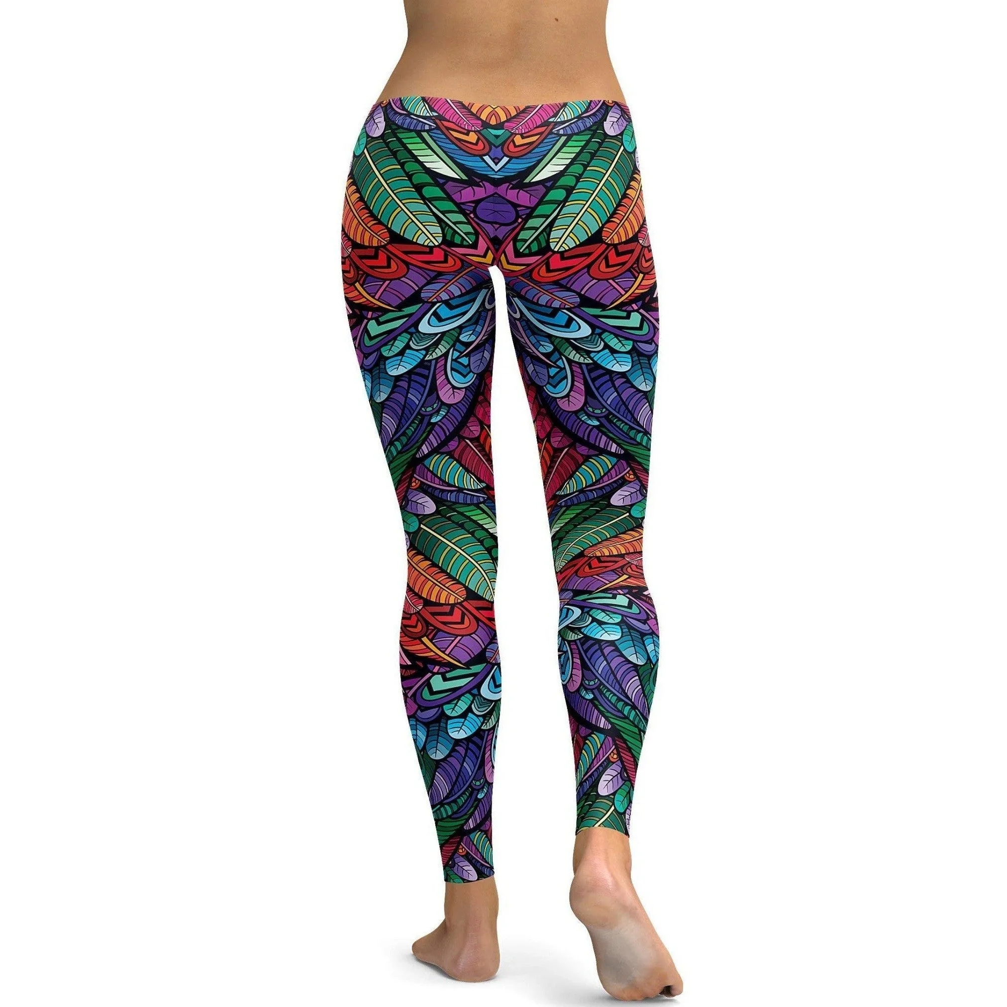 Colorful Feathers Leggings