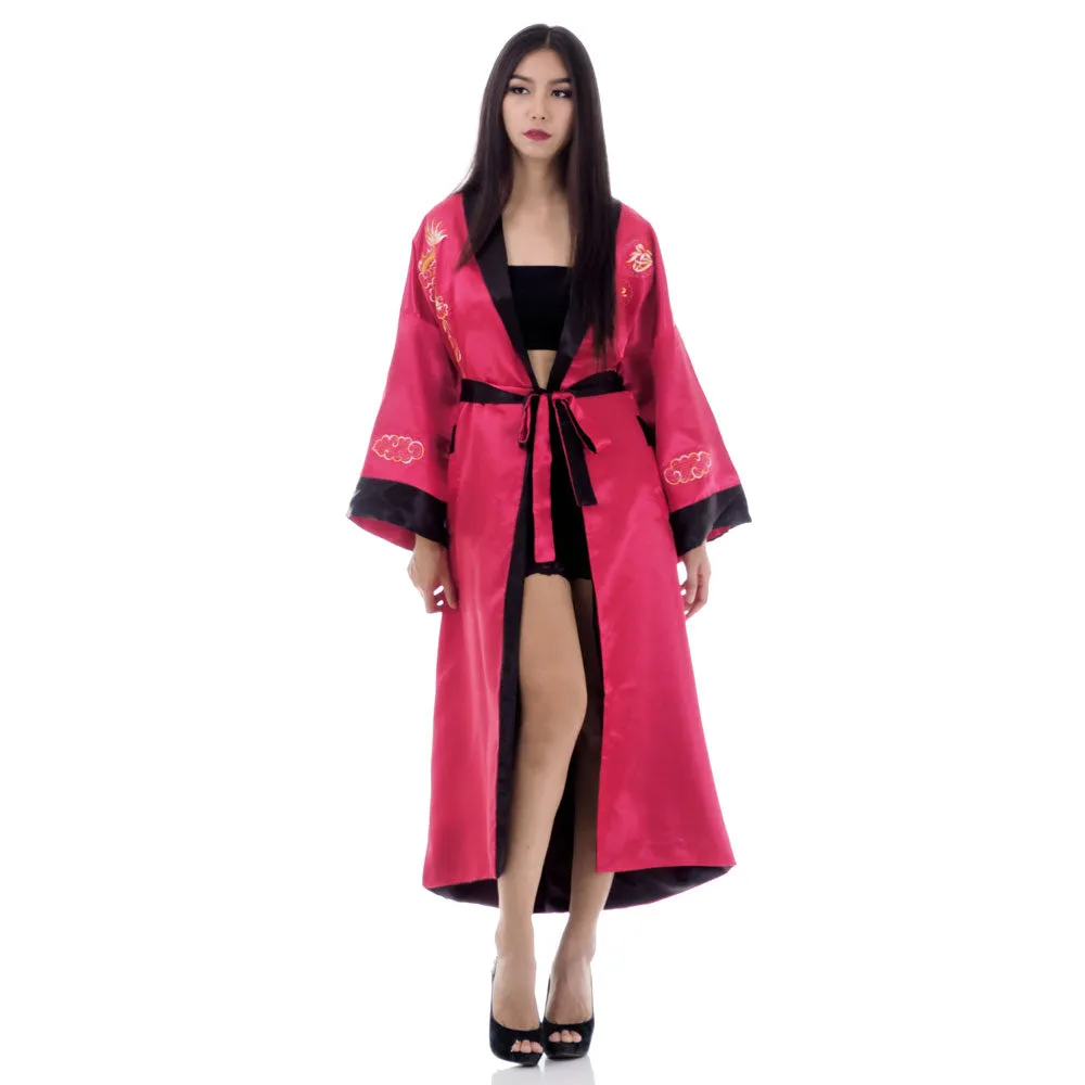 Crimson Dragon Women’s Reversible Kimono Robe