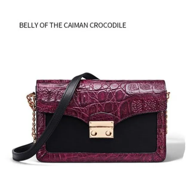 Crocodile leather skin women bag single shoulder