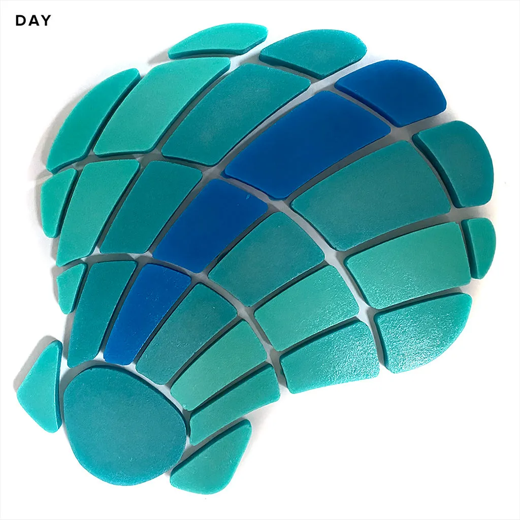 Curved Scallop Shell, Large - Glow in the Dark Pool Mosaic