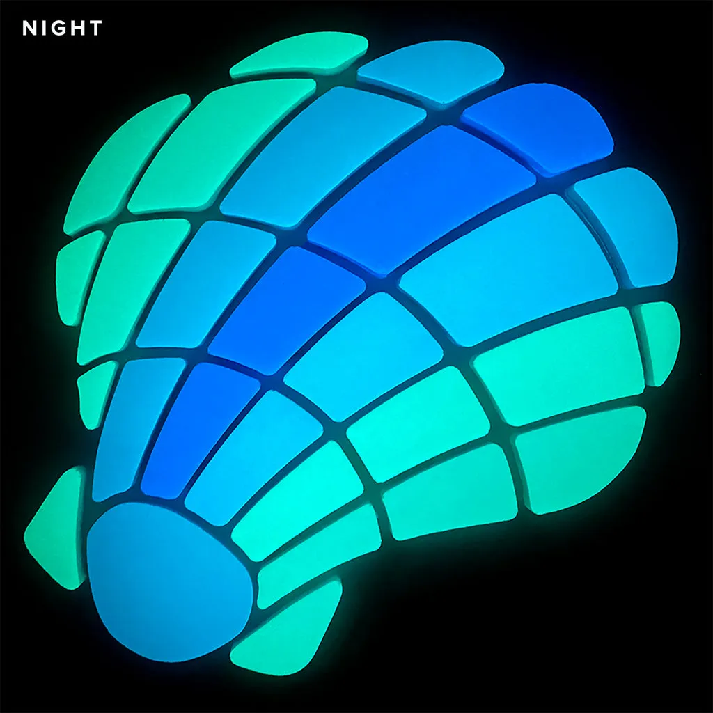 Curved Scallop Shell, Large - Glow in the Dark Pool Mosaic