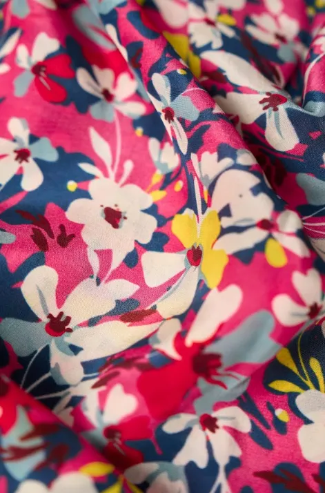 Delightful Pink Tiny Floral Pattern Printed Natural Crepe Silk Fabric