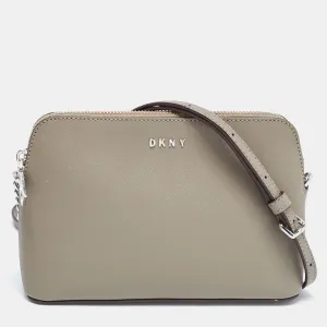 DKNY Grey Leather Bryant Dome Crossbody Bag