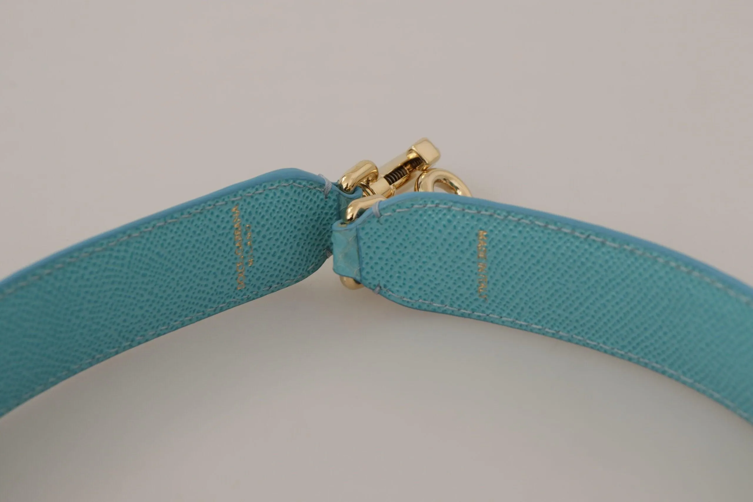 Dolce & Gabbana Blue Crystals Leather Bag Shoulder Strap