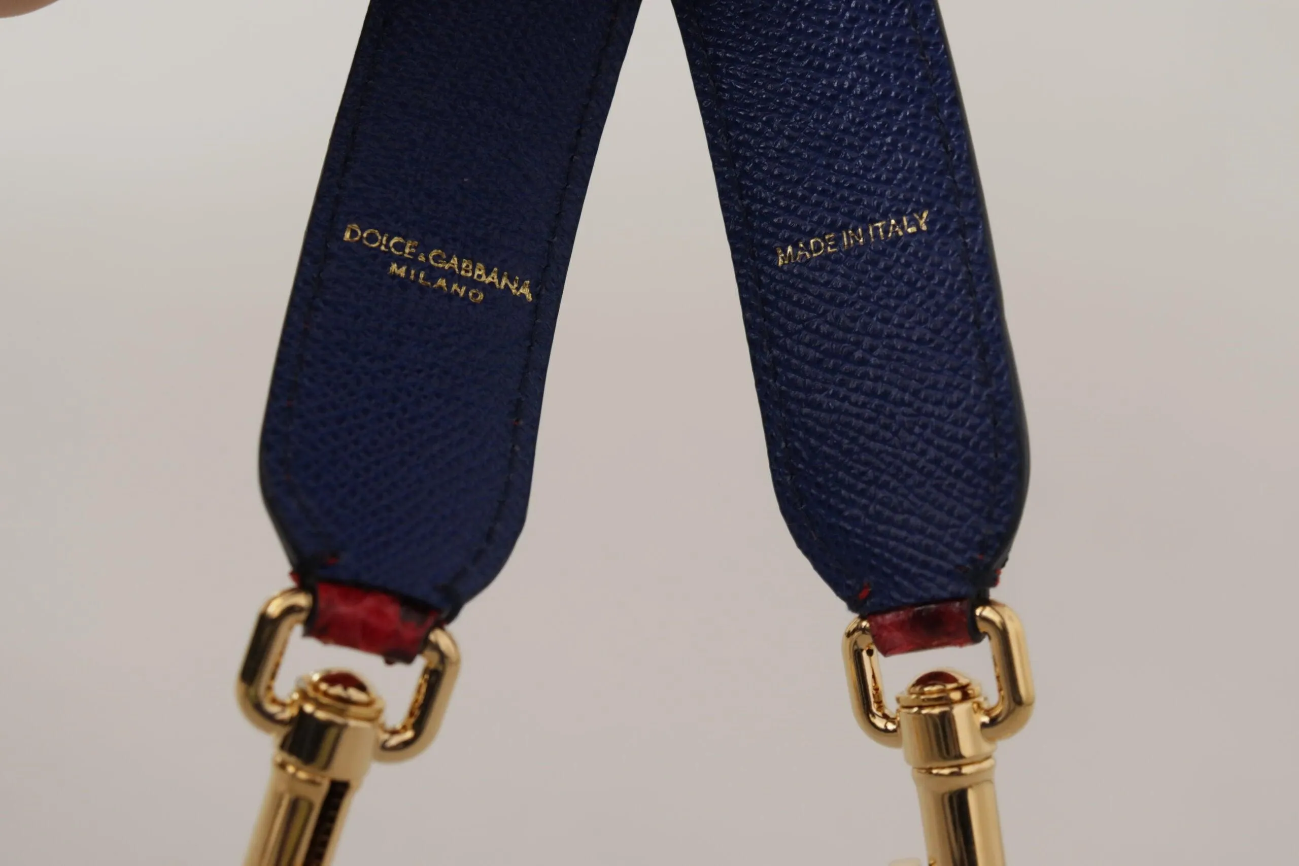 Dolce & Gabbana Red Exotic Leather Crystals Shoulder Strap