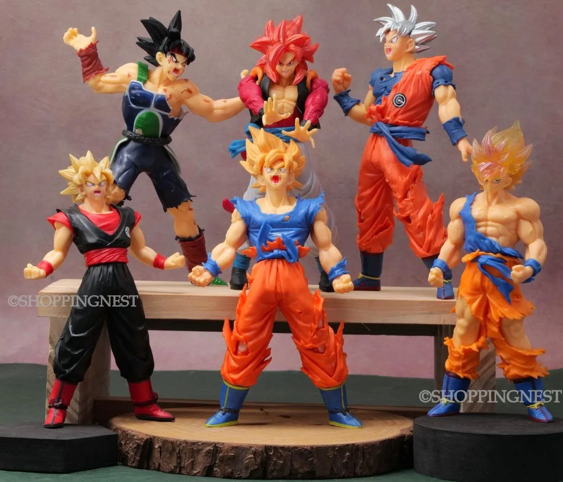 Dragon Ball Z  Set of 6 Action Figure Self Standing Set Figurine