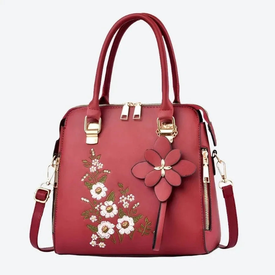 Elegant Floral Embroidered Handbags