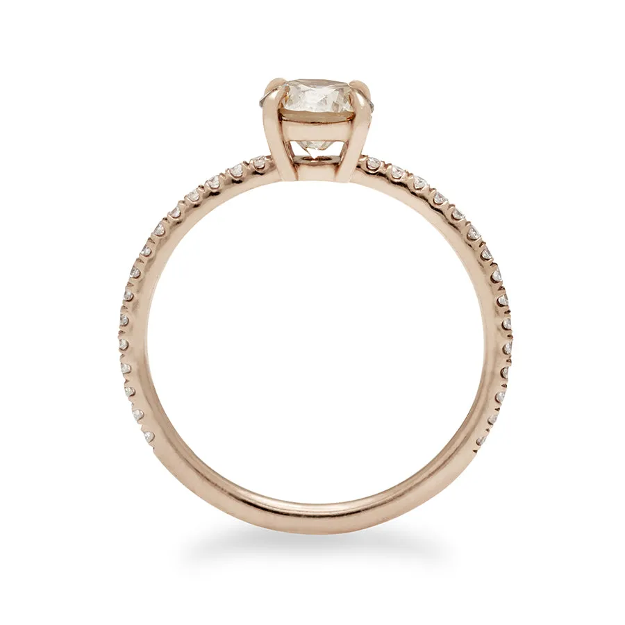 Eleonore Delicate Pave Ring - Rose Gold & Champagne Diamond (0.78ct)