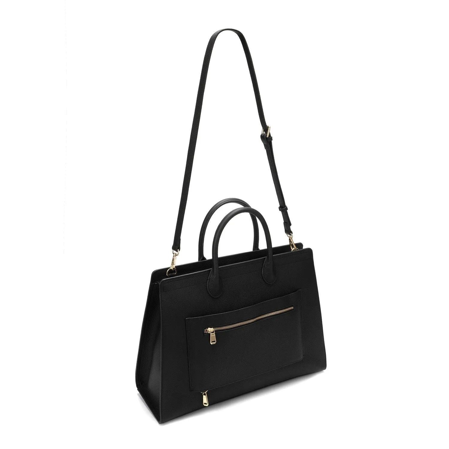 Elise Genuine Leather Handbag (Black)