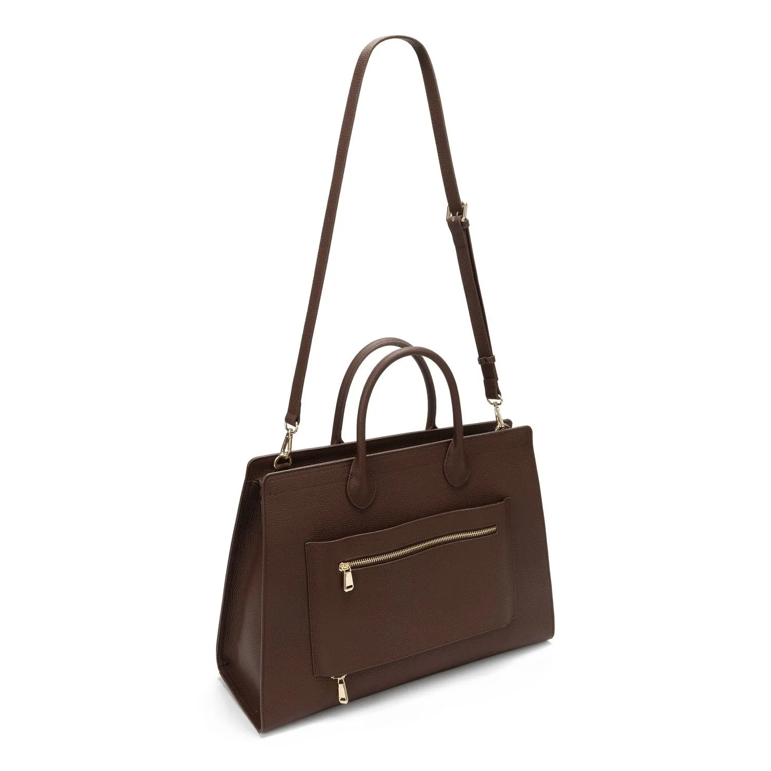 Elise Genuine Leather Handbag (Brown)