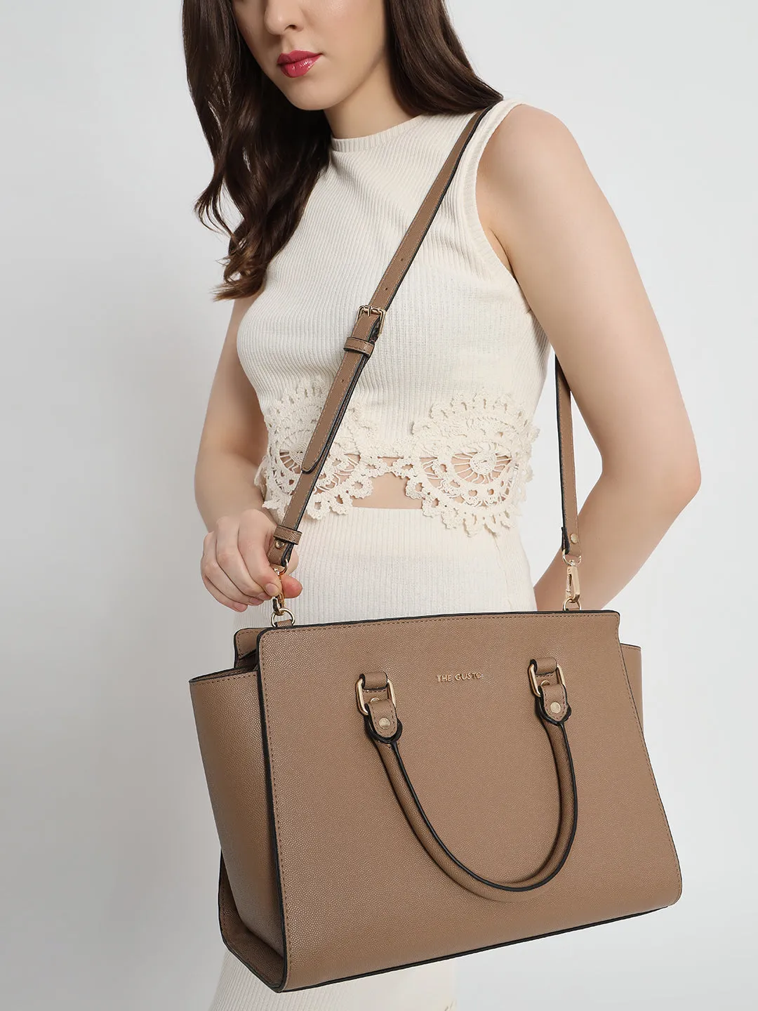 Elora Satchel Sling - Beige