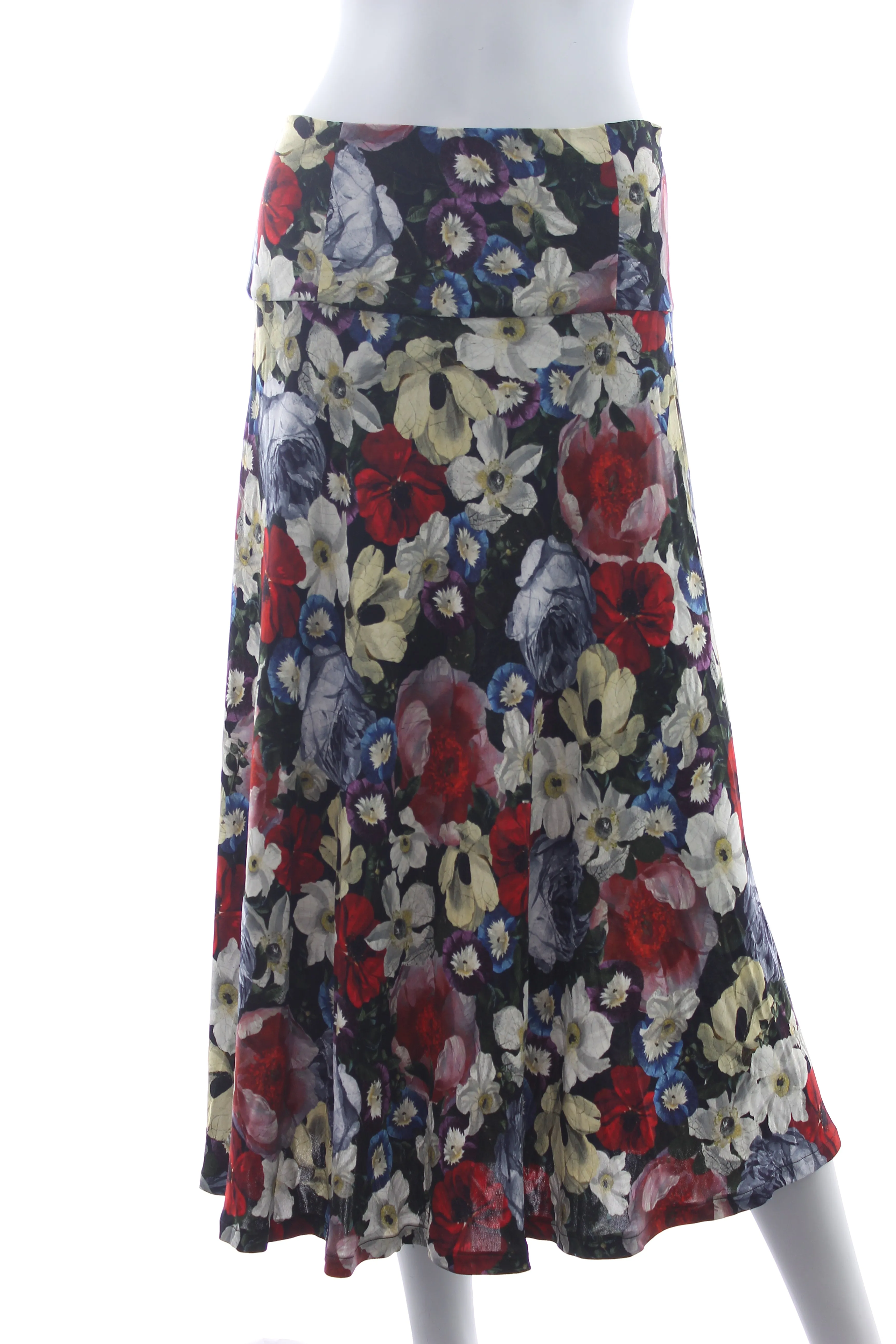 Erdem 'Elvin' Floral Printed Satin-Jersey Skirt