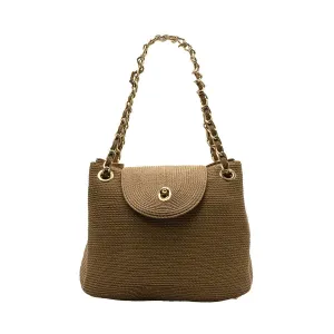 Eric Javits Chain Shoulder Bags Straw Brown Colour For Women