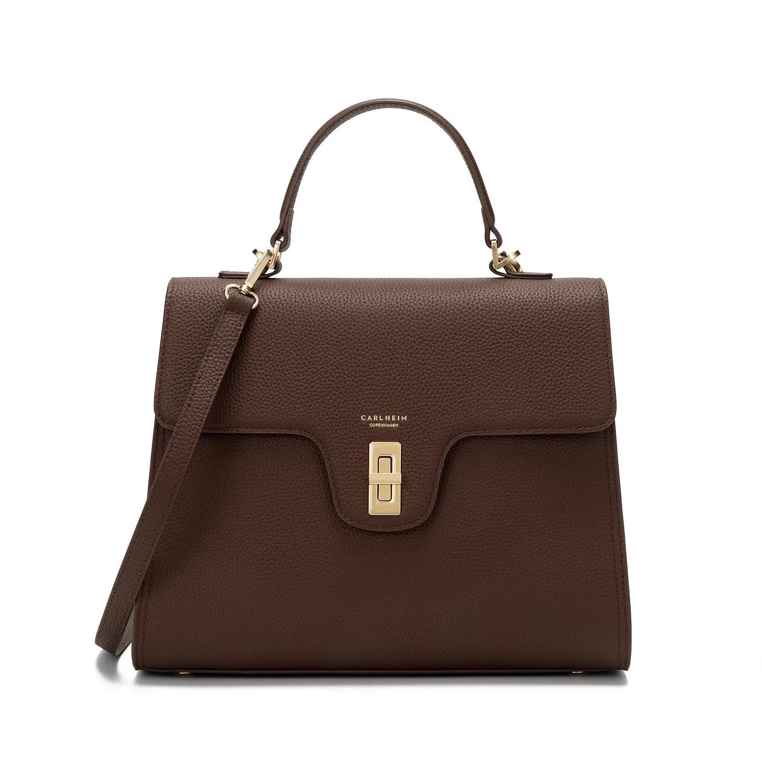 Estelle Genuine Leather Handbag (Brown)