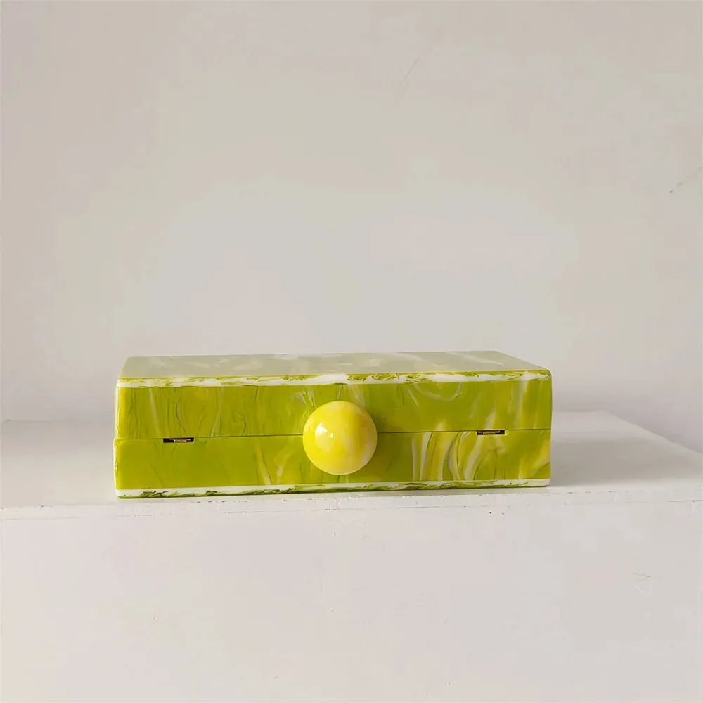 Etain Pastel Marble Acrylic Box Clutches