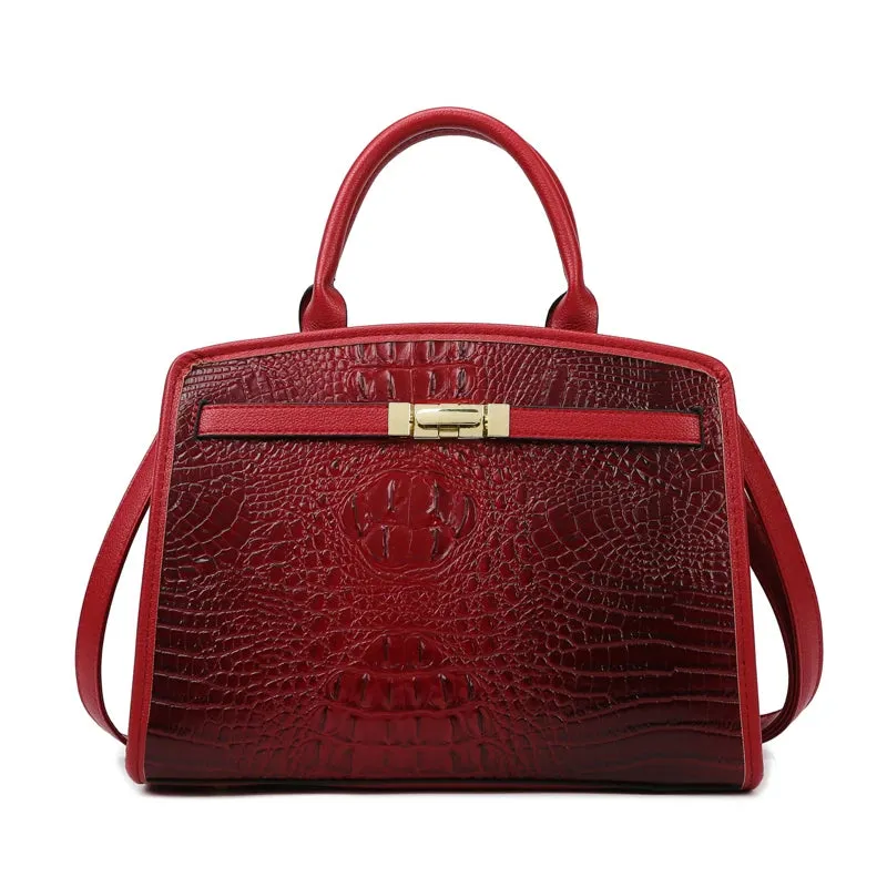 Exquisite Crocodile Pattern Luxury Handbag