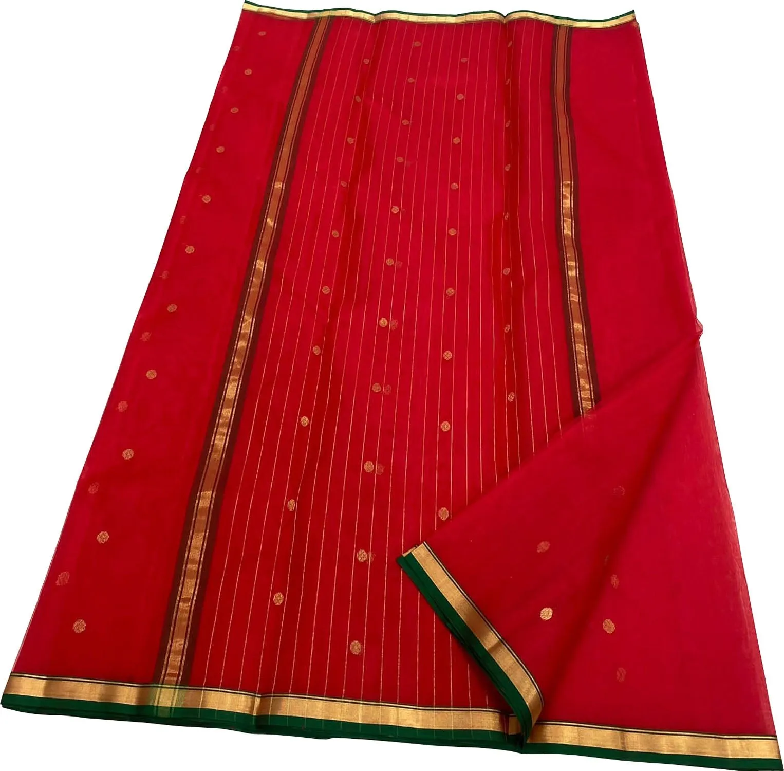 Exquisite Red Chanderi Handloom Silk Saree