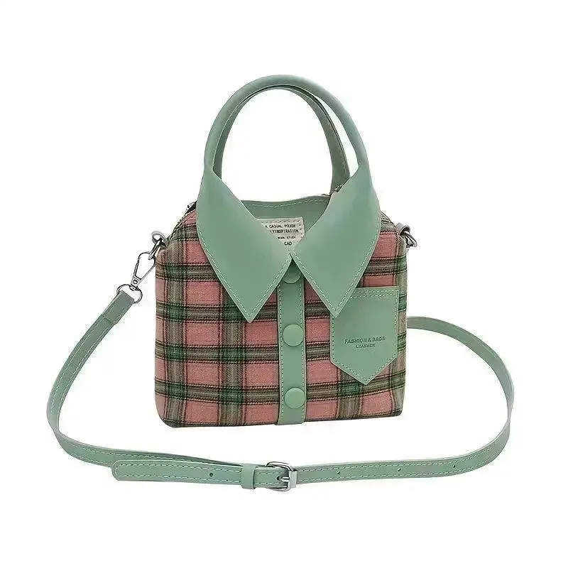 Fashionable Plaid Shirt Design Handbags