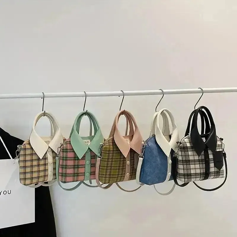 Fashionable Plaid Shirt Design Handbags