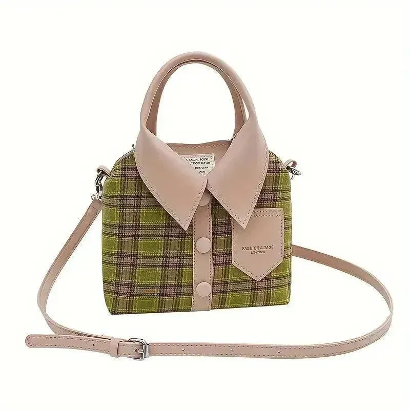 Fashionable Plaid Shirt Design Handbags