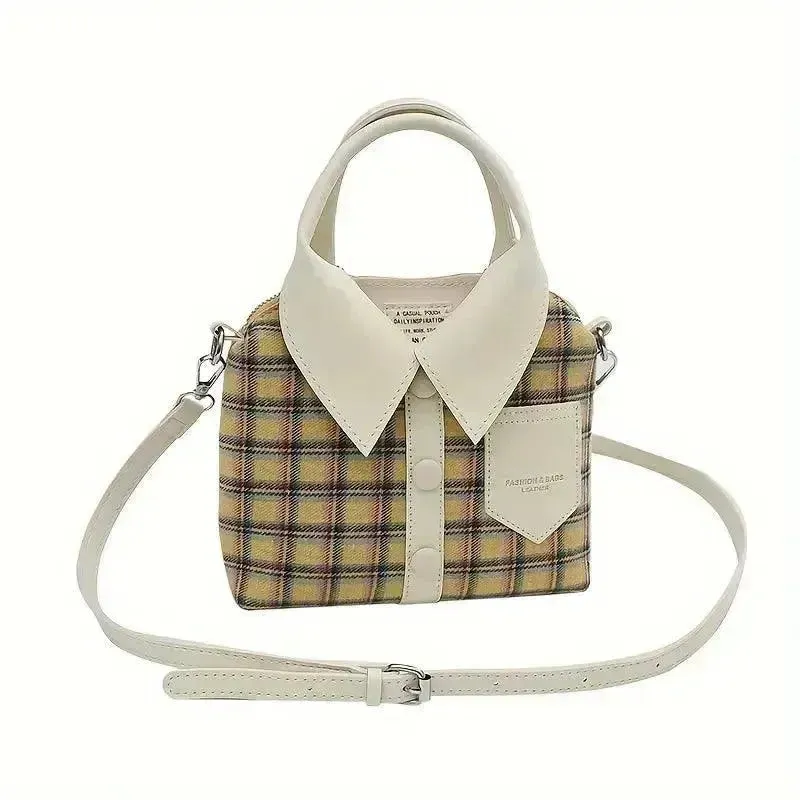 Fashionable Plaid Shirt Design Handbags