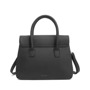 Fastrack Large Satchel Bag for Women | Structured, Stylish Bag With Spacious Compartments | Classic Work Bag Made of High Quality Faux Leather (Black)