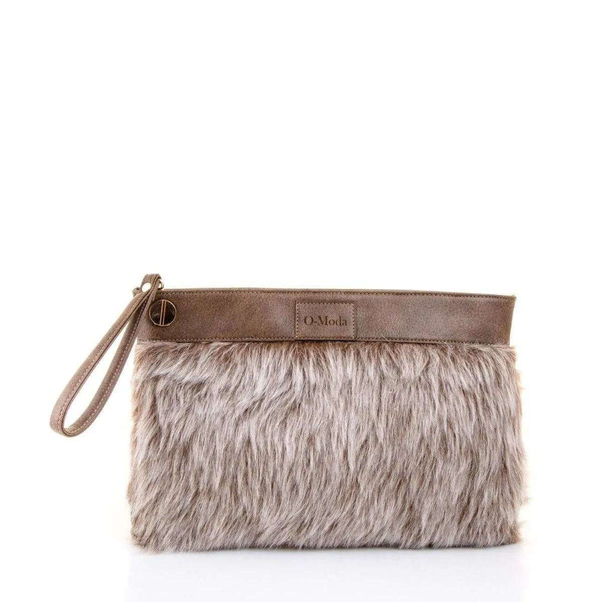 Faux Leather & Fur Evening Clutch Bag