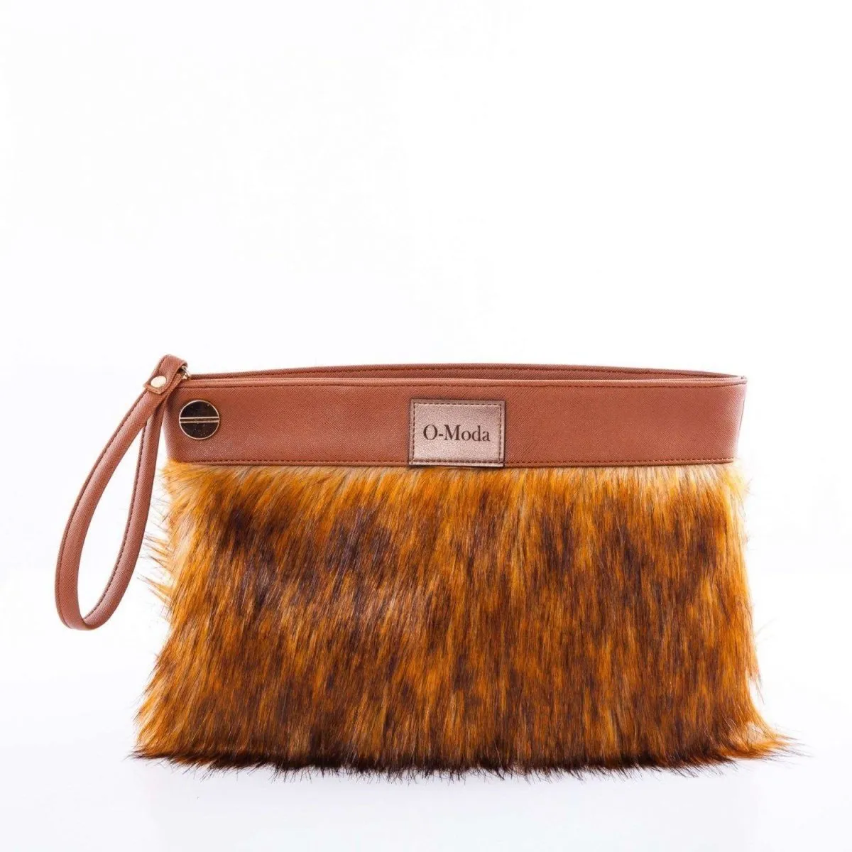 Faux Leather & Fur Evening Clutch Bag