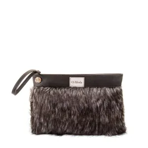 Faux Leather & Fur Evening Clutch Bag