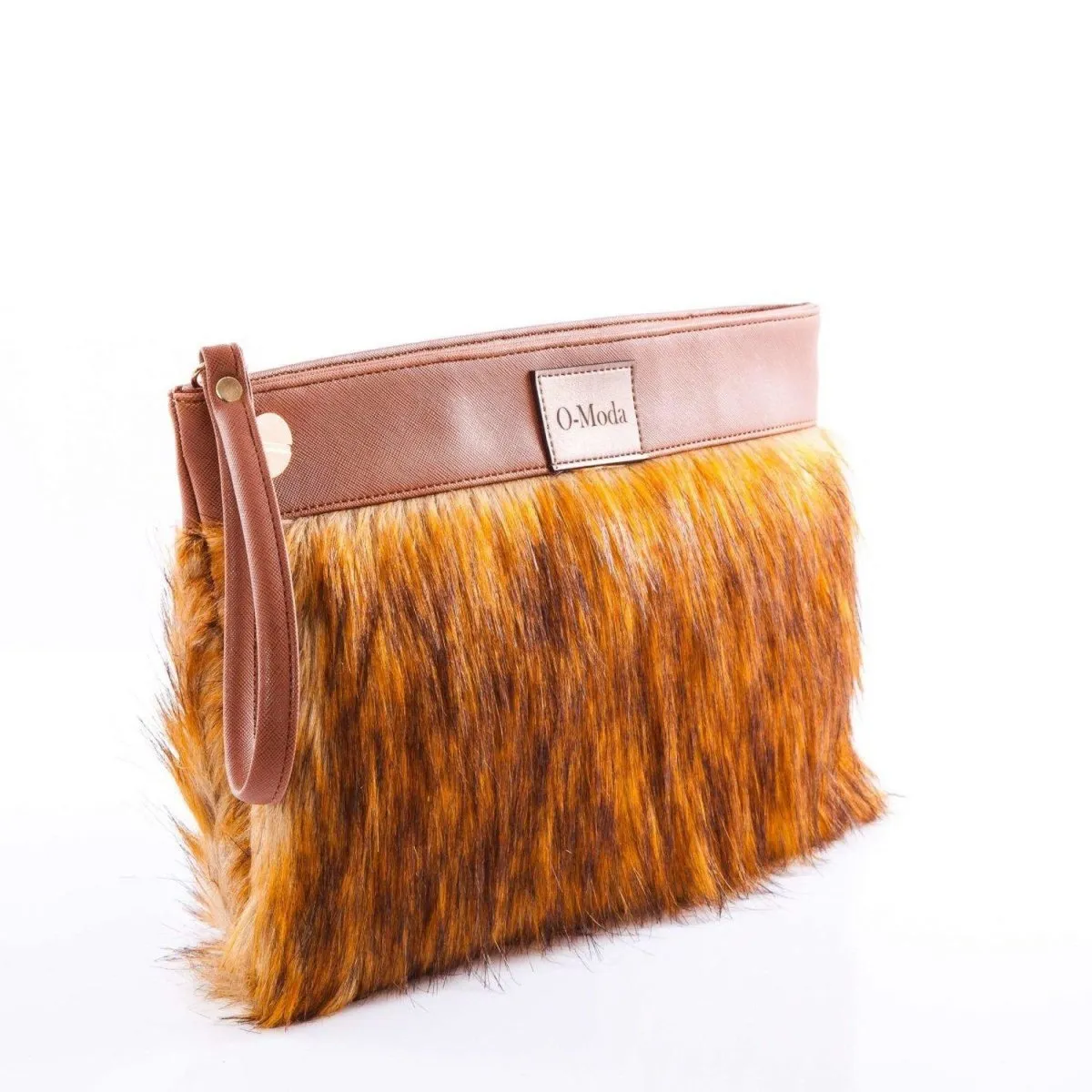 Faux Leather & Fur Evening Clutch Bag