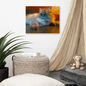 Fluffy Cat Photographic Ready-to-Hang Premium Wrapped Wood Frame Art - Designed by Michigan Artists