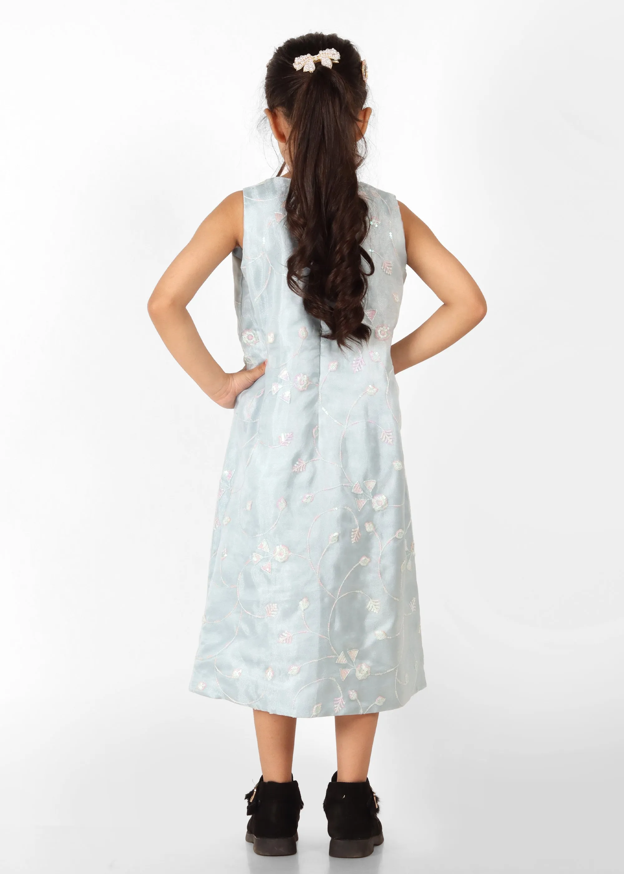 Frosted Bloom Embroidered Dress