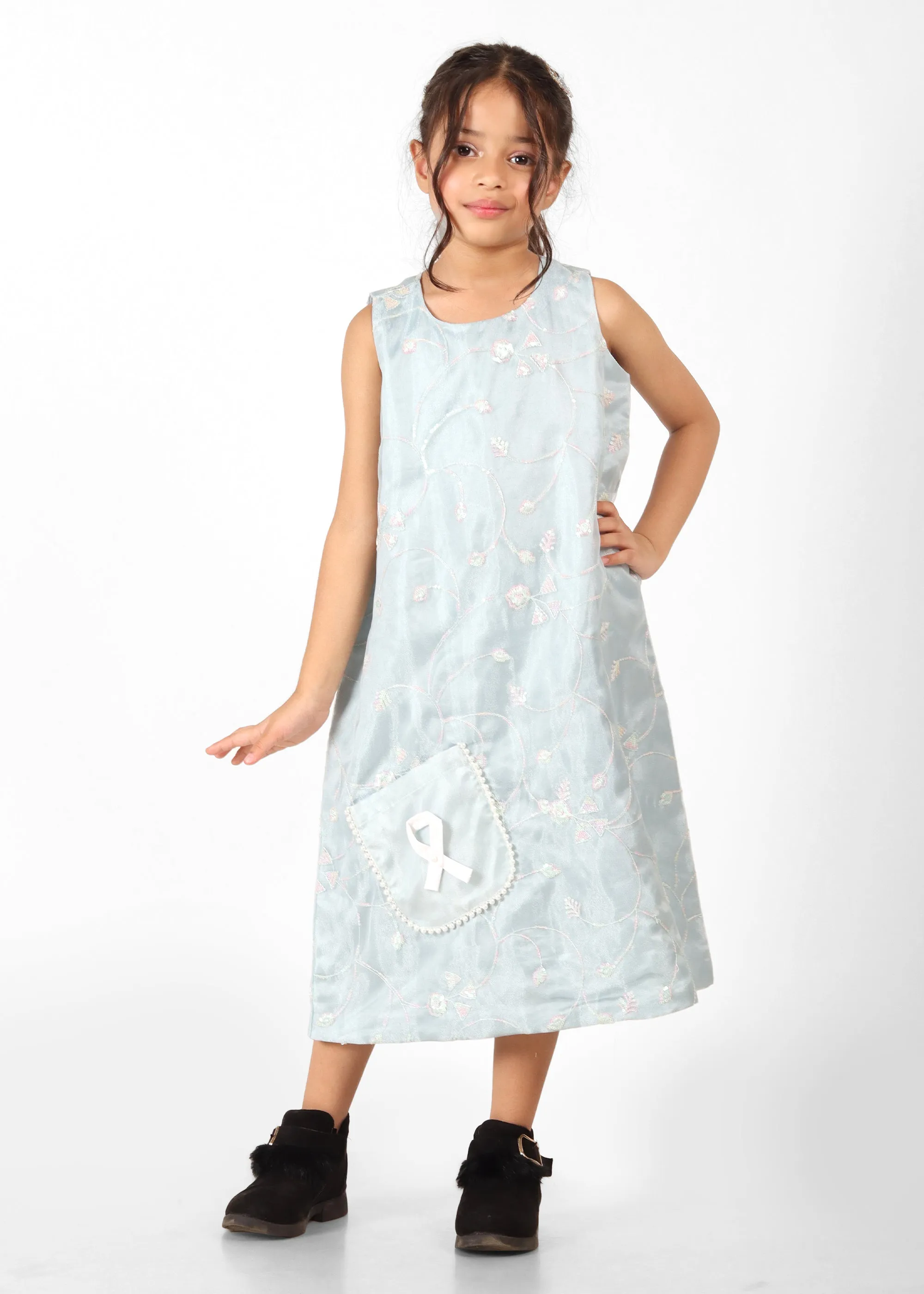 Frosted Bloom Embroidered Dress