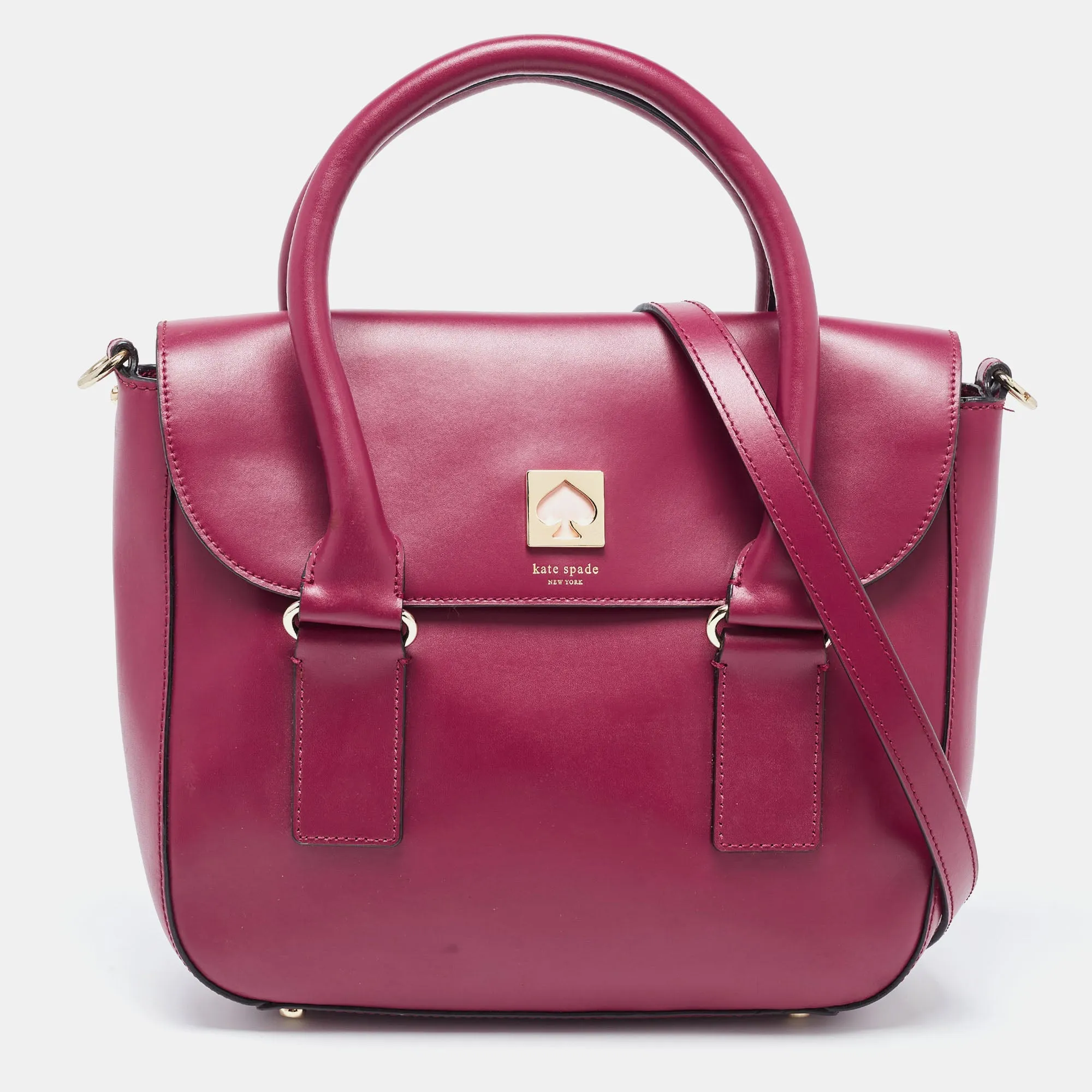 Fuchsia Leather Satchel