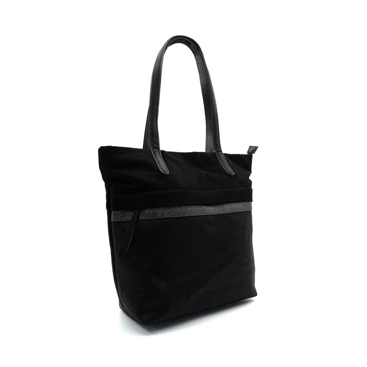 Gabor Alcantara Tote Bags Leather Black Colour For Women