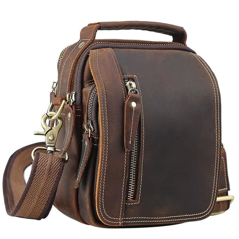 Genuine Leather Messenger Bags Retro Design Crossbody Bag