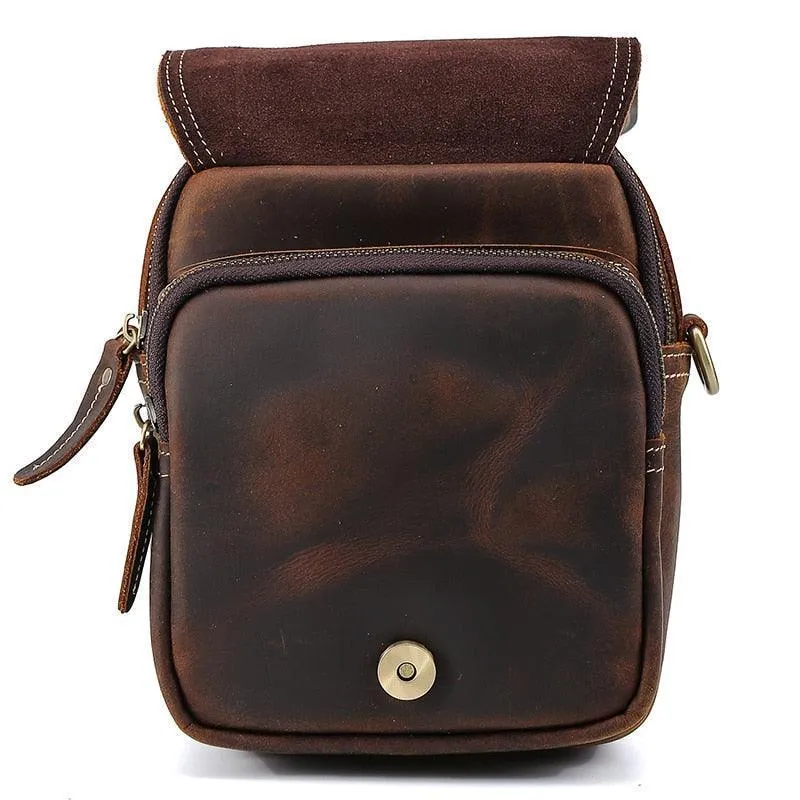 Genuine Leather Messenger Bags Retro Design Crossbody Bag